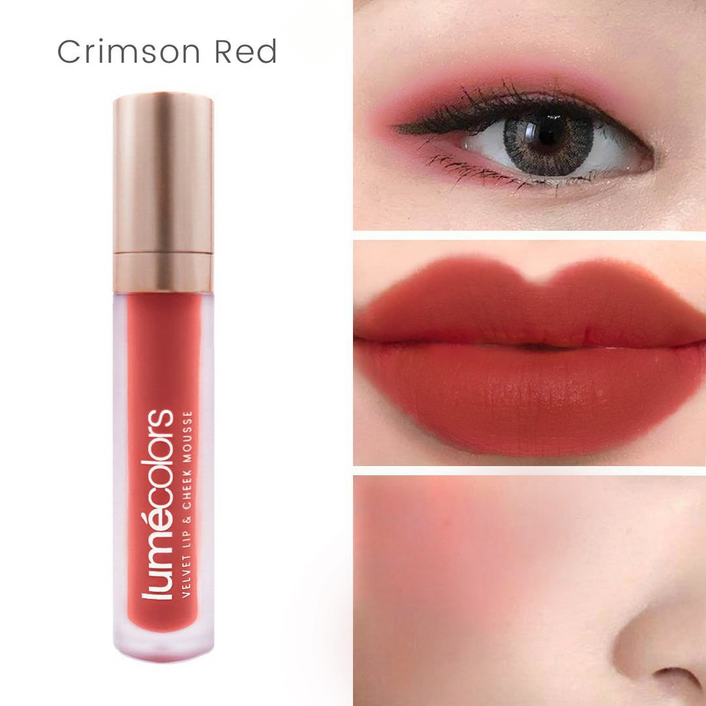 Lumecolors CRIMSON RED VELVET LIP &amp; CHEEK MOUSSE 3 IN 1 by CHRISTINA LIE BPOM HALAL lipstick