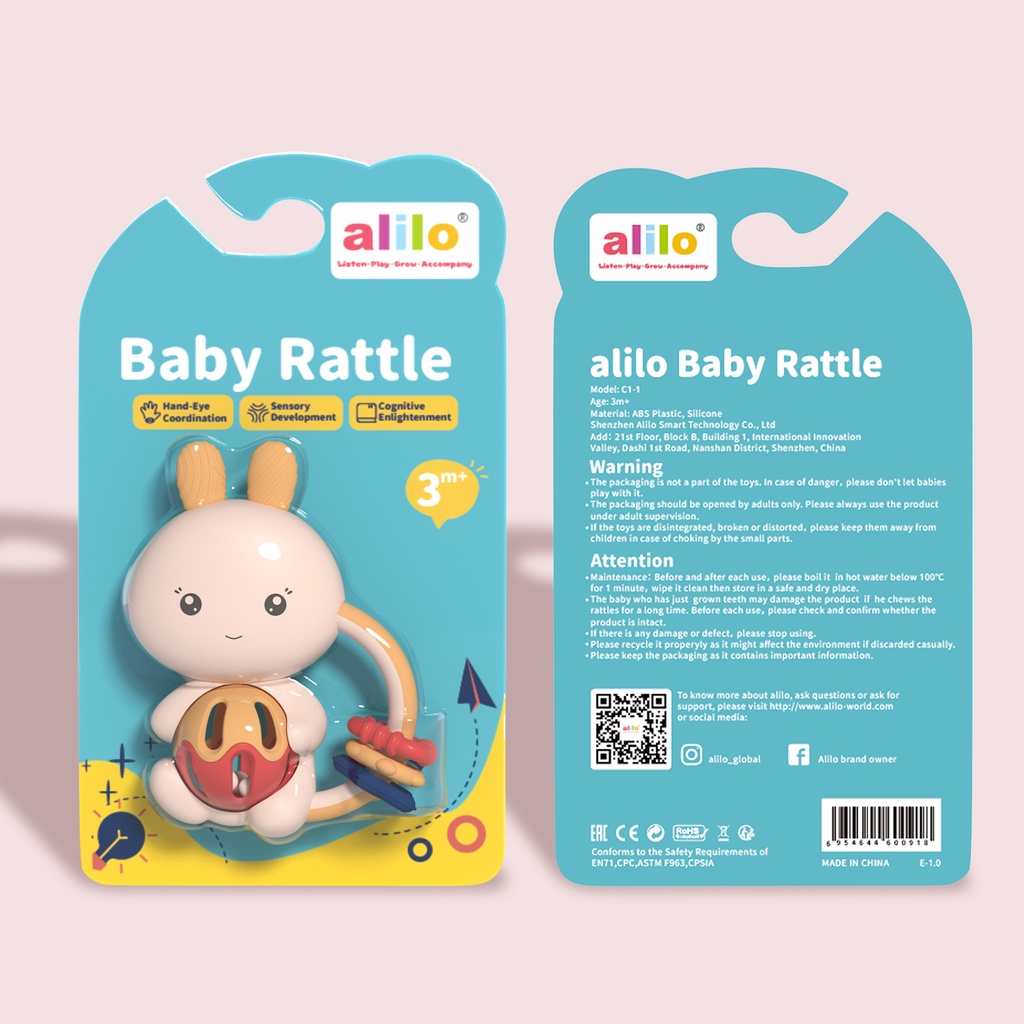 Alilo Baby Rattle / Mainan Rattle Bayi / Teether Bayi / Gigitan Bayi / BPA Free / Newborn Gift