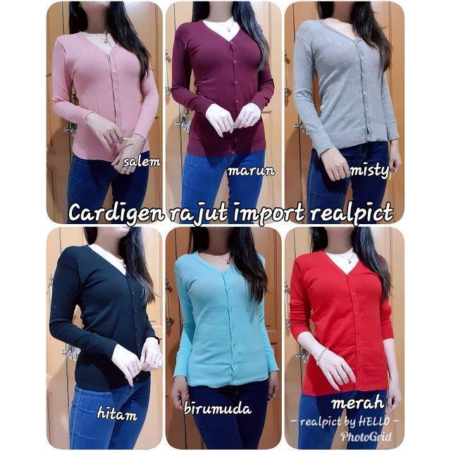 Best seller Cardigan rajut import basic REALPICT