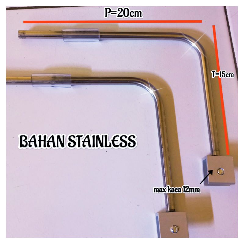Stand Tiang Lampu Aquarium Aquascape Bahan Stainless Kaca Max 12mm