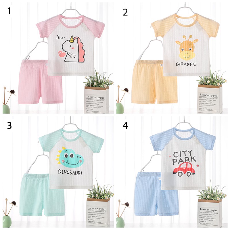 PREMIUM Baju Bayi Kaos Piyama Anak Setelan Celana Lengan Pendek Laki Perempuan COD Sweater Import