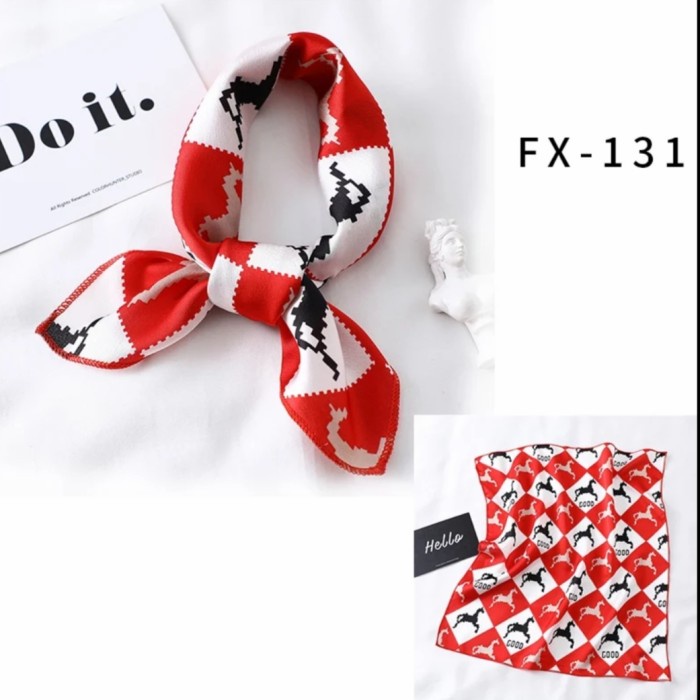 Syal/Scarf leher Pramugari Bandana Classic 50x50cm