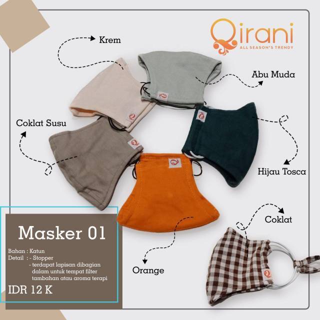 READY STOK || MASKER KAIN QIRANI