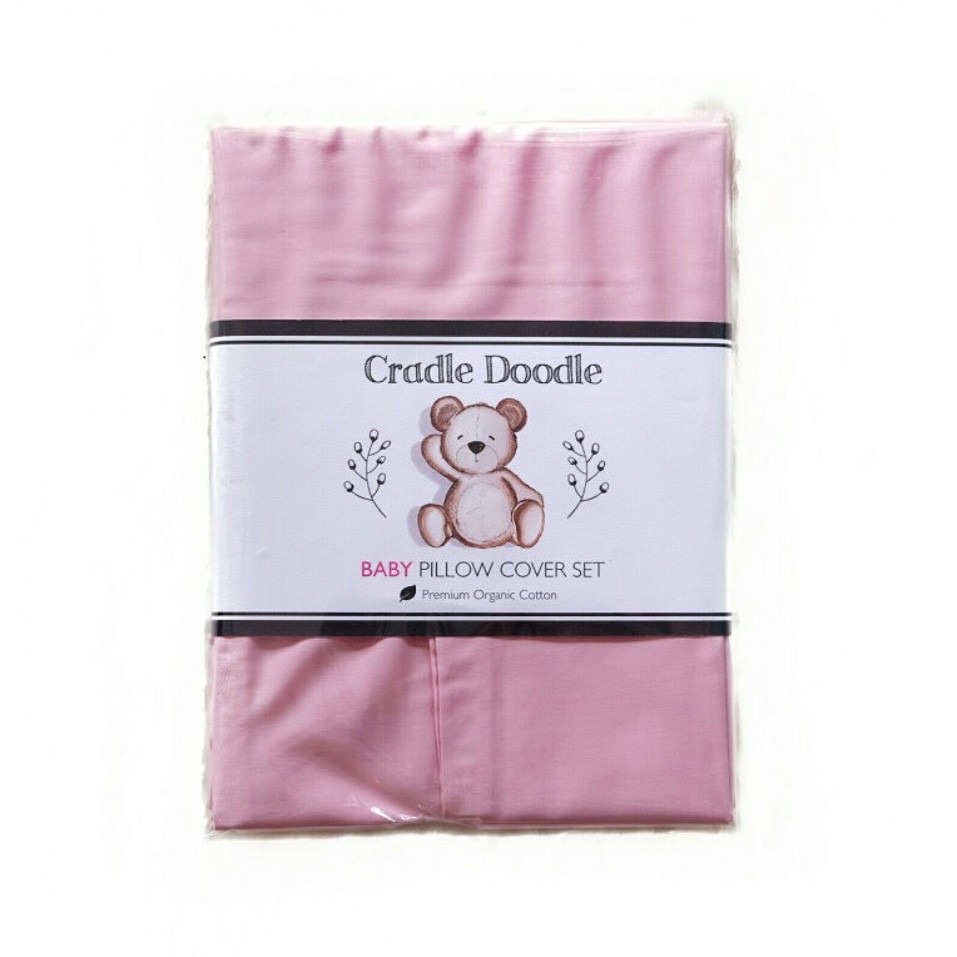 Cradle Doodle - Baby Pillow Cover Set PINK