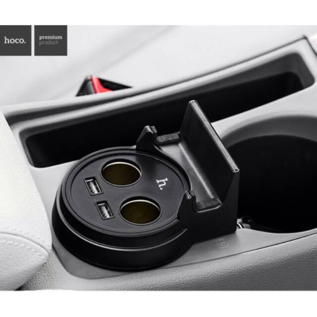 Multifunction Car Charger with 2 USB ports Hoco UC207 (HARS04BK)