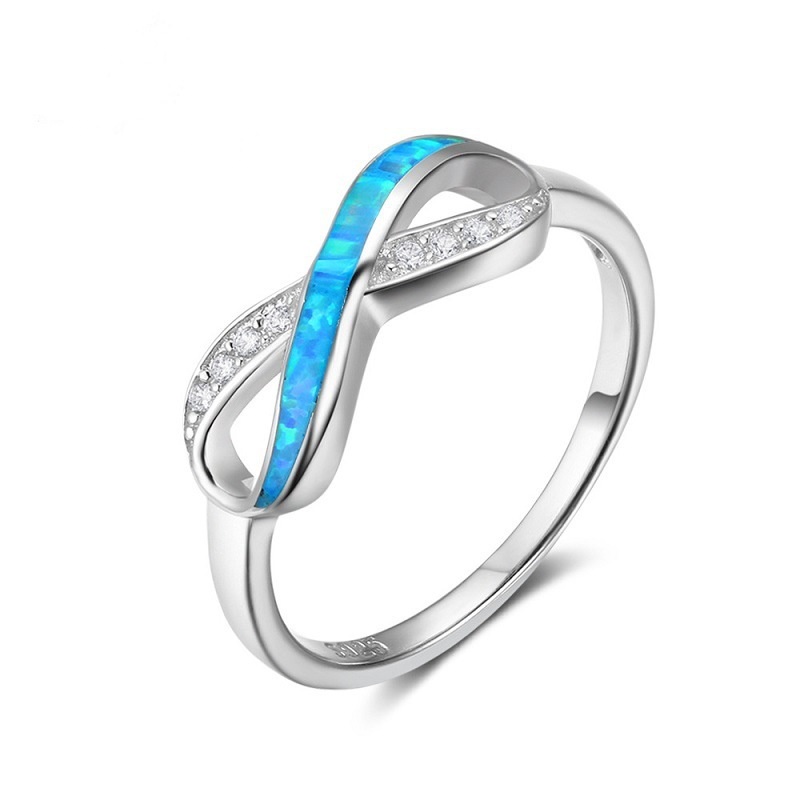 Figure Eight Diamond Opal Fashion Ladies Band Ring