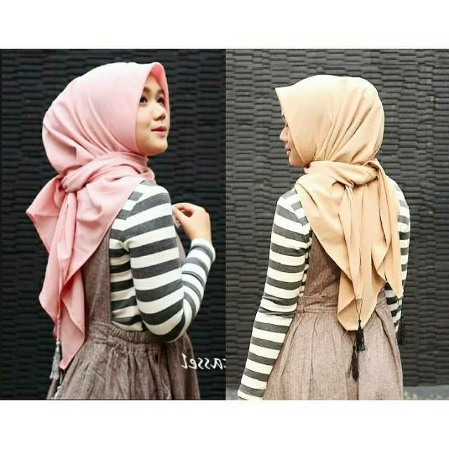 LS 304 - pashmina instant (pastant) seri SEGITIGA TASSEL