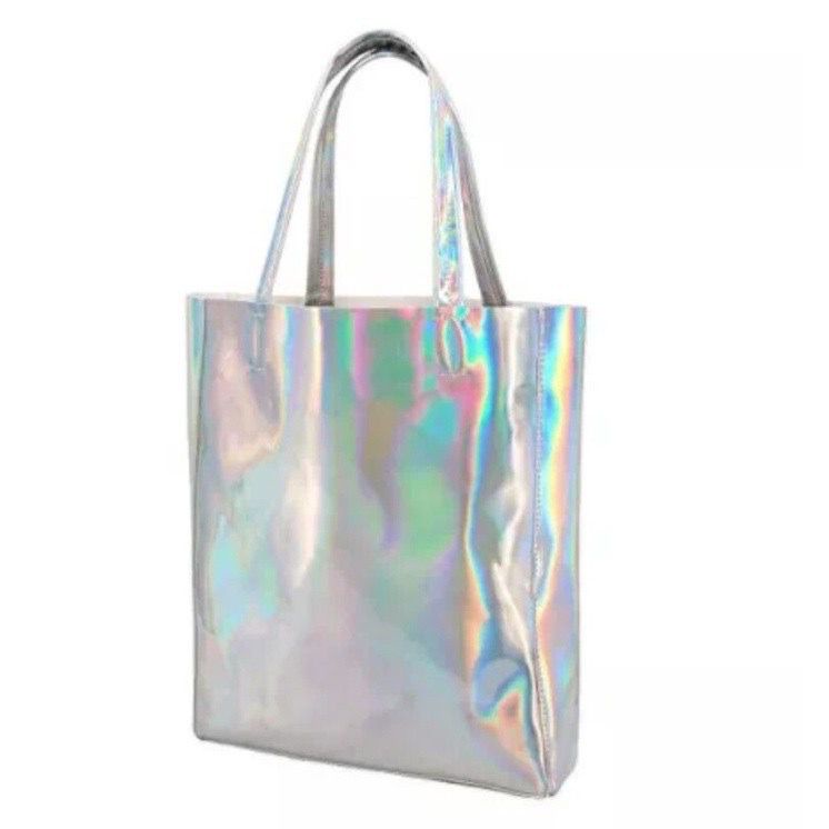 TOTEBAG SILVER TOTEBAG HOLOGRAM M* GLOW TAS M* GLOW SOUVENIR M* GLOW GIFT M* GLOW POUCH M* GLOW