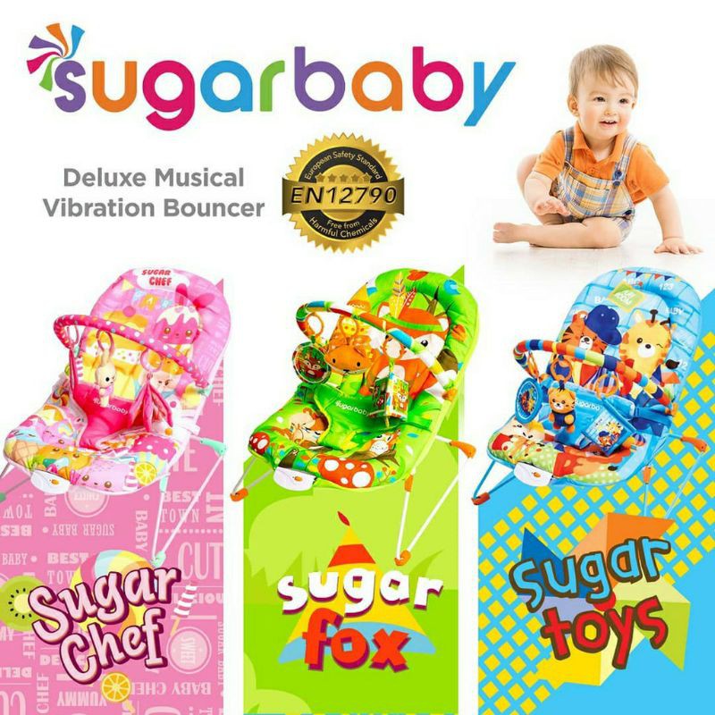 SUGAR BABY DELUX VIBRATION 1 RECLINE/BABY BOUNCHER SUGAR BABY 1 POSISI/KURSI DUDUK BAYI