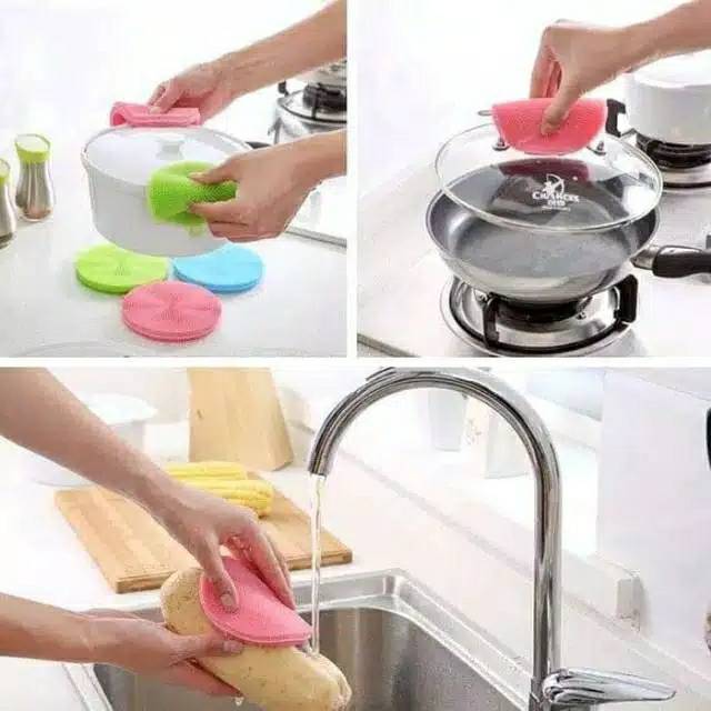 BUY 1 GET 1 Spon Cuci Piring Silikon Sponge Silicone Spon Silikon Murah, Souvenir Pernikahan