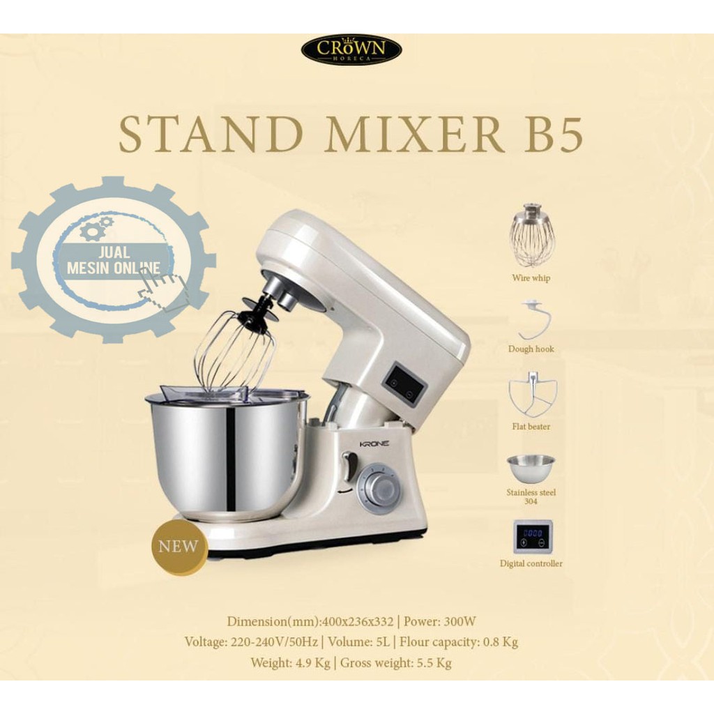 Stand Mixer B5 Kapasitas 5 Liter KRONE
