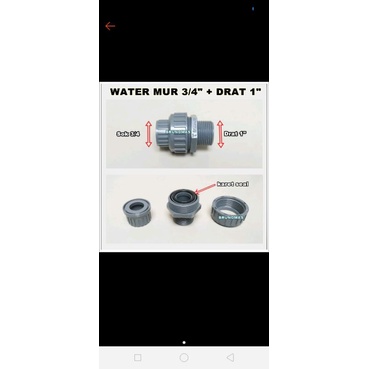 watermur 3/4 ke 1 in