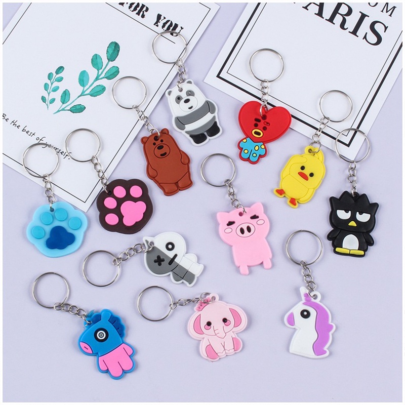 Lucu Kartun Keychain Liontin Hadiah Liburan Hadiah Siswa Hadiah PVC Lembut Hadiah