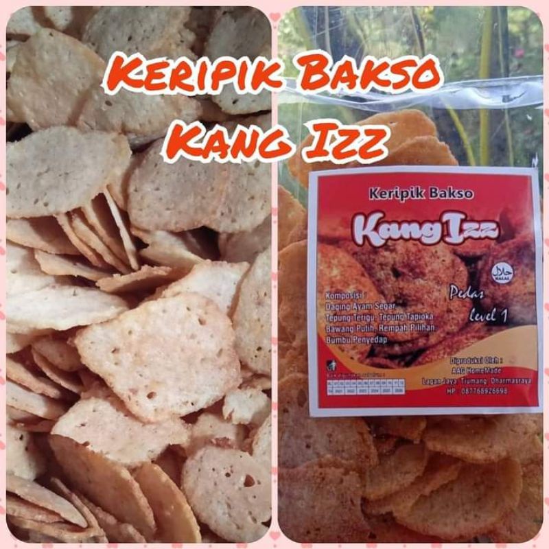 

keripik bakso/basreng original/level hot/home made/kang izz/