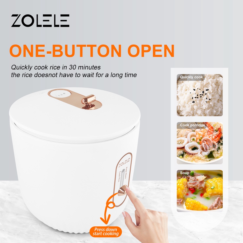 ZOLELE Rice Cooker Mini Penanak Nasi Multifungsi Panas Seri Multi Pressure Cooker 2-3 Porsi Ricecooker Magiccom Kecil Low Watt Steamer Kitchen Portable Non Stick Cooker ZB502