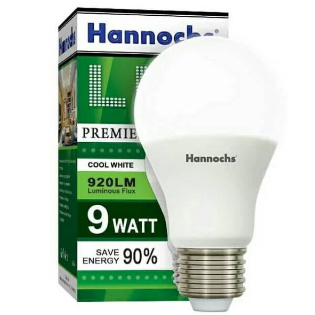 Lampu led hannochs premier 9 watt nyala putih terang