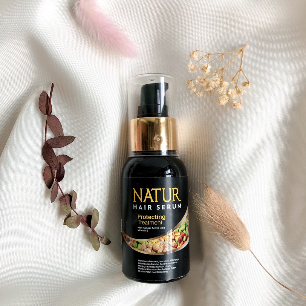 Natur Hair Recovery Serum Almond &amp; Ginseng Oil Rambut Rontok