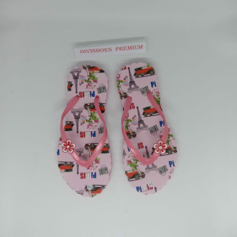Sandal Jepit Wanita Teplek PARIS Spon Tali Jelly