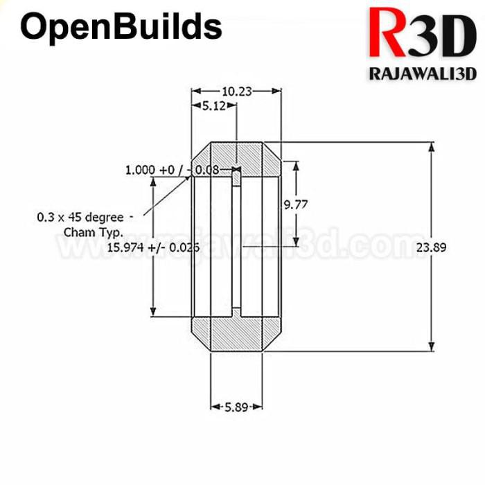 OpenBuilds CNC V-Slot POM Delrin V Wheel V-Wheel Solid No Bearing