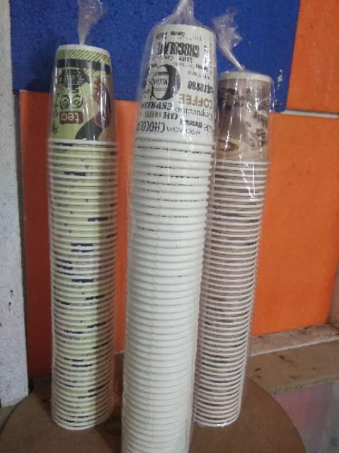 DISKON!!! PAPER CUP 8oz coffe tanpa tutup 50 pcs