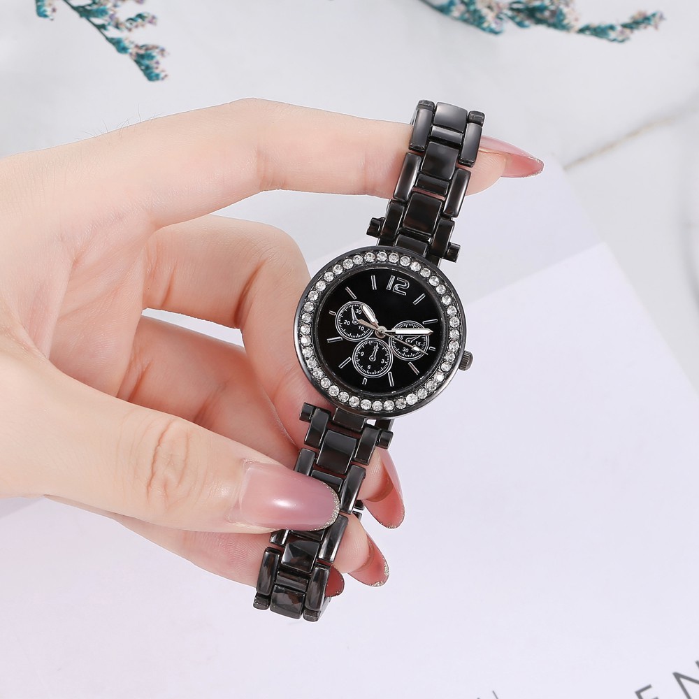 COD Jam Tangan  Fashion Wanita jam Rantai Strap Emas Silver Dial Logam Fashion G15