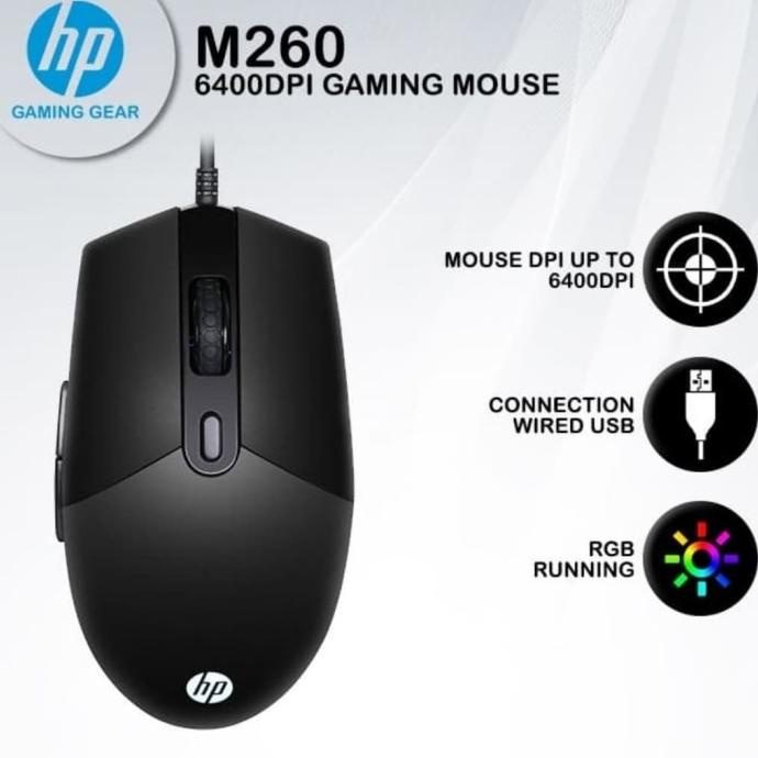 *$*$*$*$] Mouse HP M260 Mouse GAMING kabel 1600dpi original asli