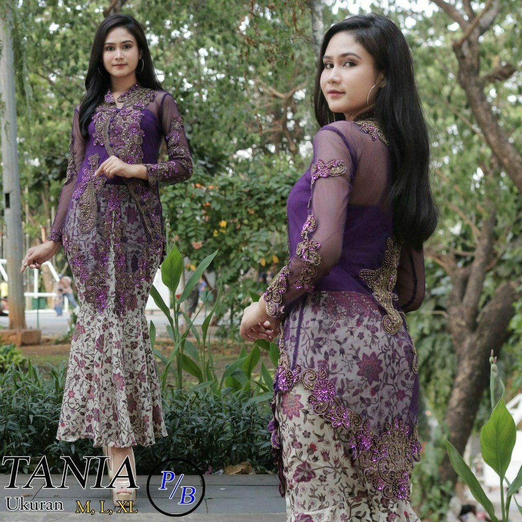 Setelan Kebaya Payet Tania Hitam Dan Pilihan Warna Lain