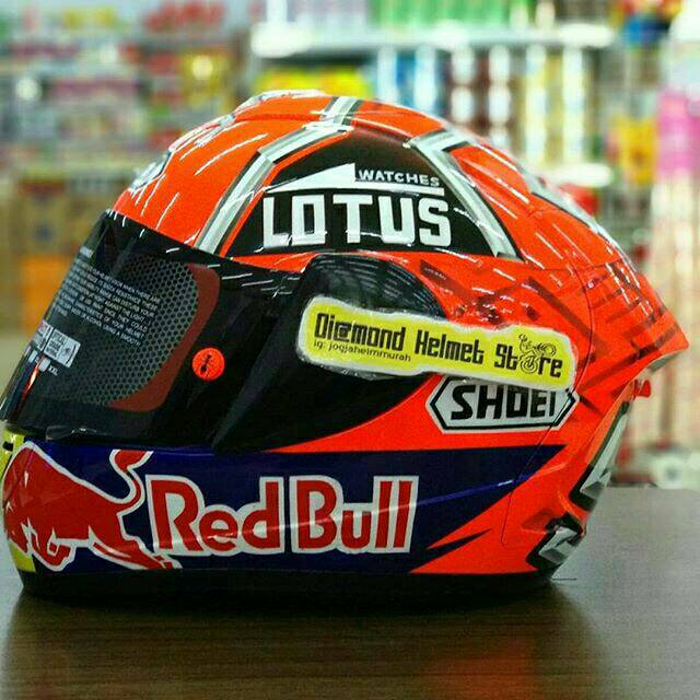 Helm INK CL Max Repaint Shoei X14 Marc Marquez  Flat Visor Dark