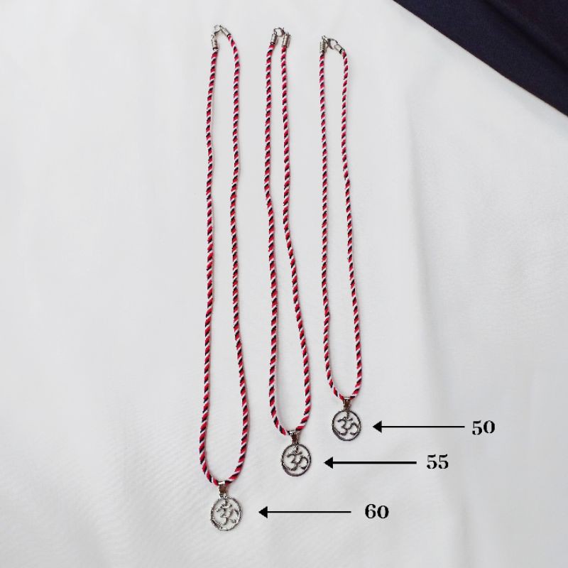 Kalung Tridatu Bali Omkara Silver / Kalung Tridatu Murah / Kalung Tridatu Khas Bali / Kalung Pria / Kalung Tridatu Original Asli Khas Bali / Klaung Tridatu SImple / Kalung Omkara / Tridatu Bali / Kalung Pria Custom / Oleh Oleh bali Murah / Craftdewata