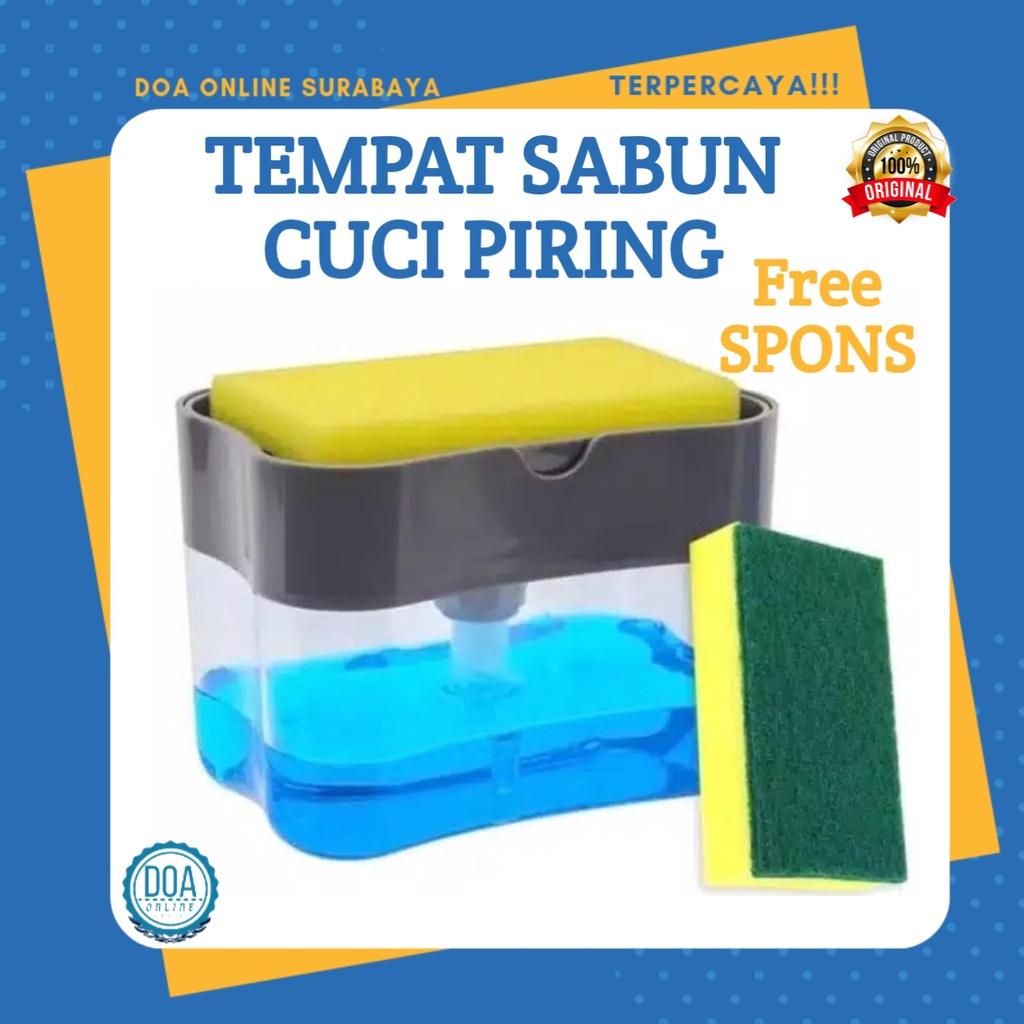 Dispenser Tempat Sabun Cuci Piring Soap Pump 2in1 Plus Sponge