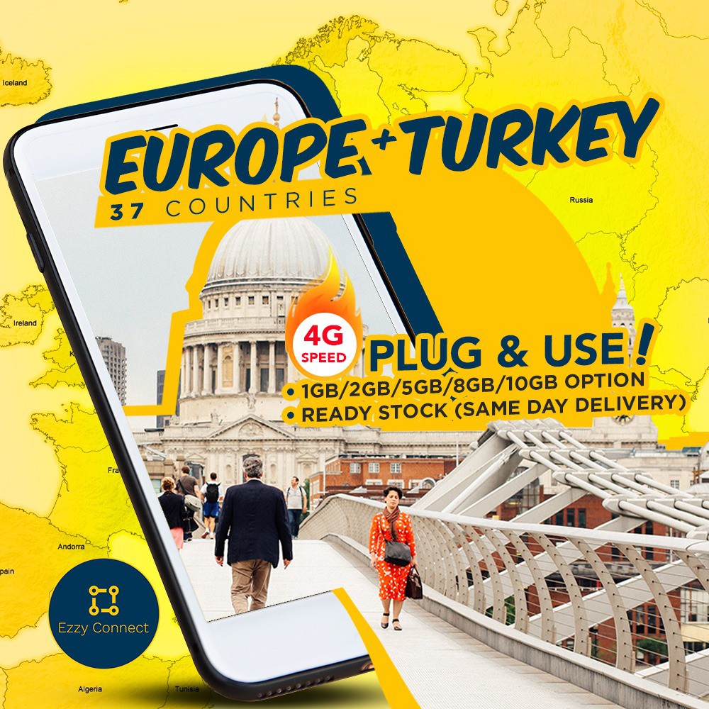 PROMO SIMCARD 1GB 15 DAYS EUROPE, Swiss &amp; Turkey 4G+ network simcard Eropa