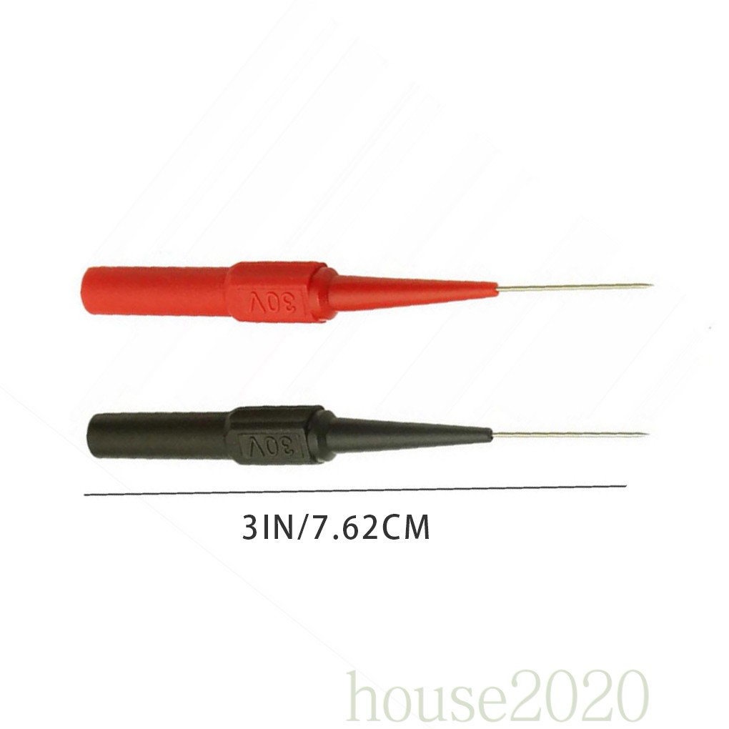 (House2020) 2pcs / Set Jarum Tes Multimeter Insulasi Mini Untuk Reparasi Mobil