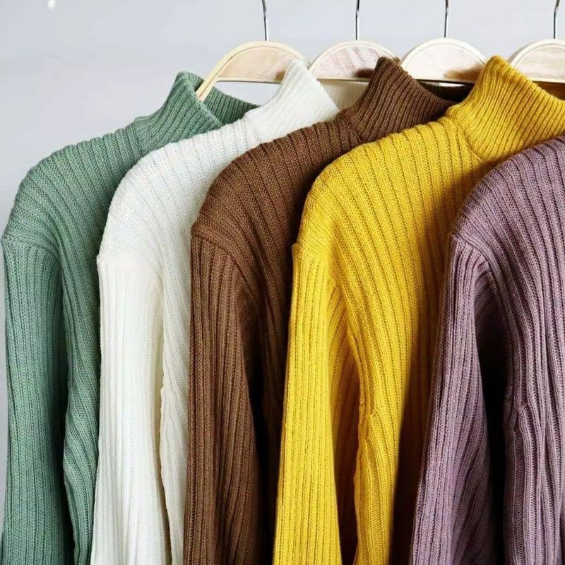 SWEATER RAJUT WANITA TANGAN BALON VANIA TURTLENECK KNIT BAYONETA / VALERI TEBAL MOLLY BALLONY