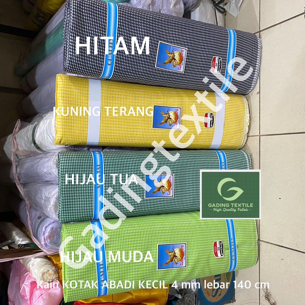 ( per 1  roll ) Kain motif kotak kotak ABADI kecil cele 4 mm rollan lebar 140 cm bahan alas taplak meja makan prakarya sekolah dekor dekorasi ruang ruangan craft kerajinan tangan schrunchie schruncie ikat rambut bando aksesoris fashion tutup galon