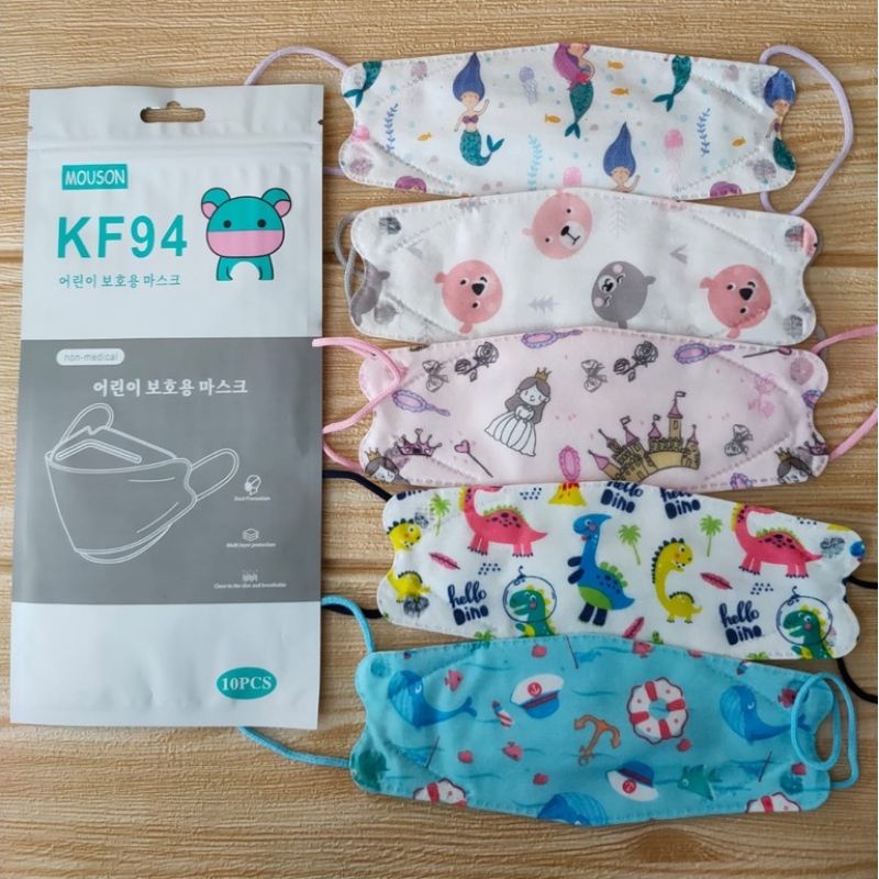 Masker KF94 Anak MOUSON Original 4ply isi 10Pcs || Masker anak KF94