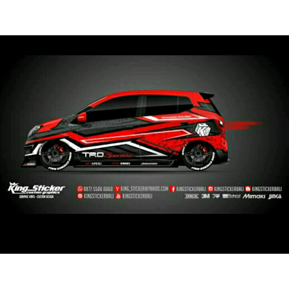 Cutting Sticker Striping Mobil Racing Sport Simple Keren 031 TERLARIS Shopee Indonesia