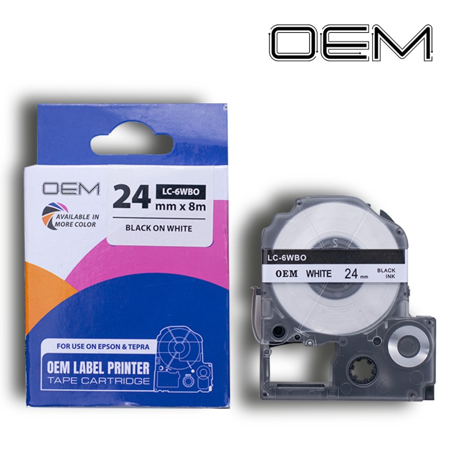 LABEL TAPE 24mm x 8m FOR USE ON EPSON LABELWORKS (OEM)