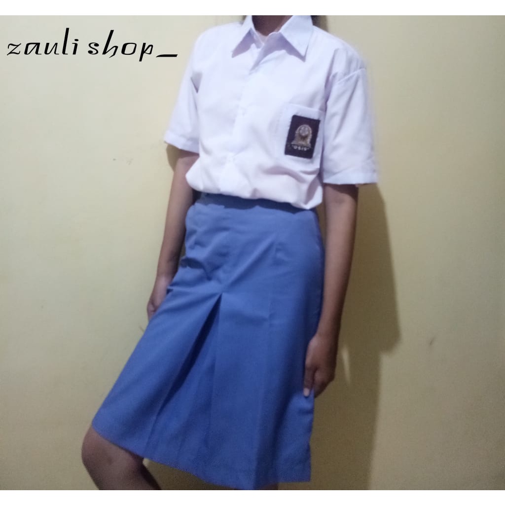 Seragam Sekolah Setelan Baju Pendek dan Rok Pendek SMA atasan bawahan bonus aksesories