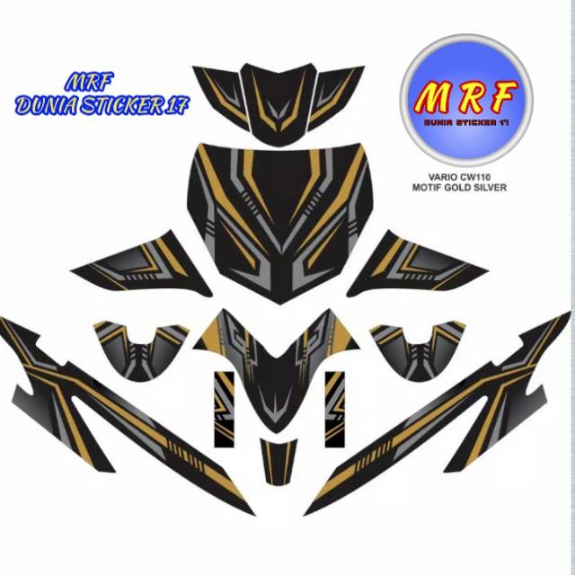 Stiker dekal vario cw 110 Sticker Decal Vario CW110 motif GOLD SILVER decal Vario cw 110