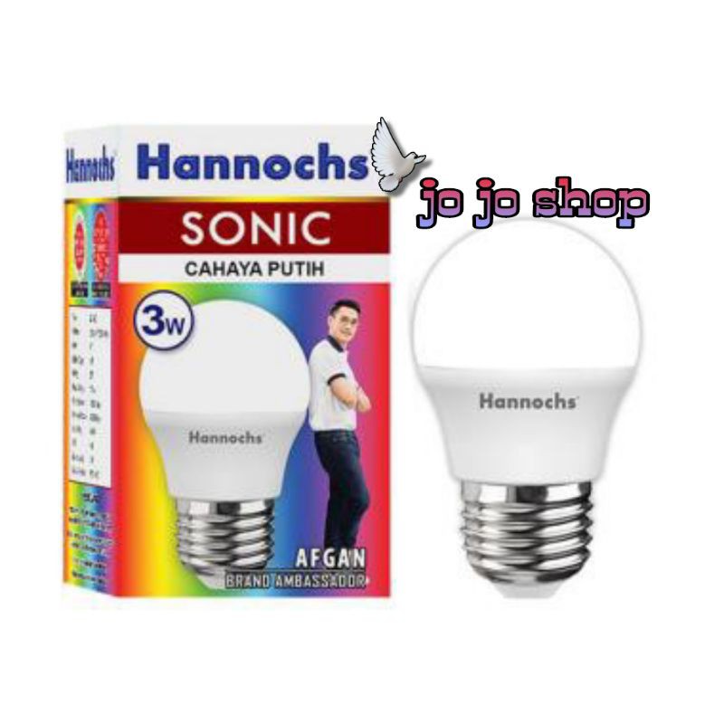 Bohlamp Lampu Led Hannoch Sonic 3 watt Cahaya Putih