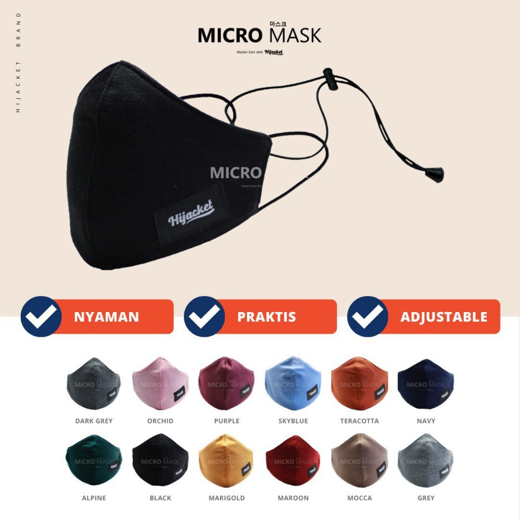 Micro Mask Hijacket Masker Duckbill Bisa Di Cuci / Masker Duckbil / Masker Duckbill Kain-6