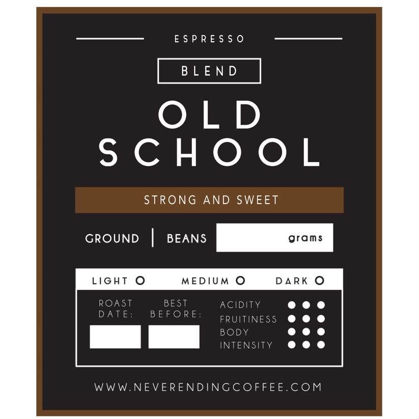 

Old School Blend 1kg (70% robusta dan 30% arabika)