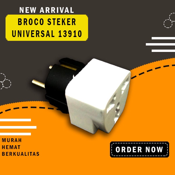 BROCO OVER STEKER UNIVERSAL PUTIH 13910 - MURAH HEMAT COLOKAN GEPENG