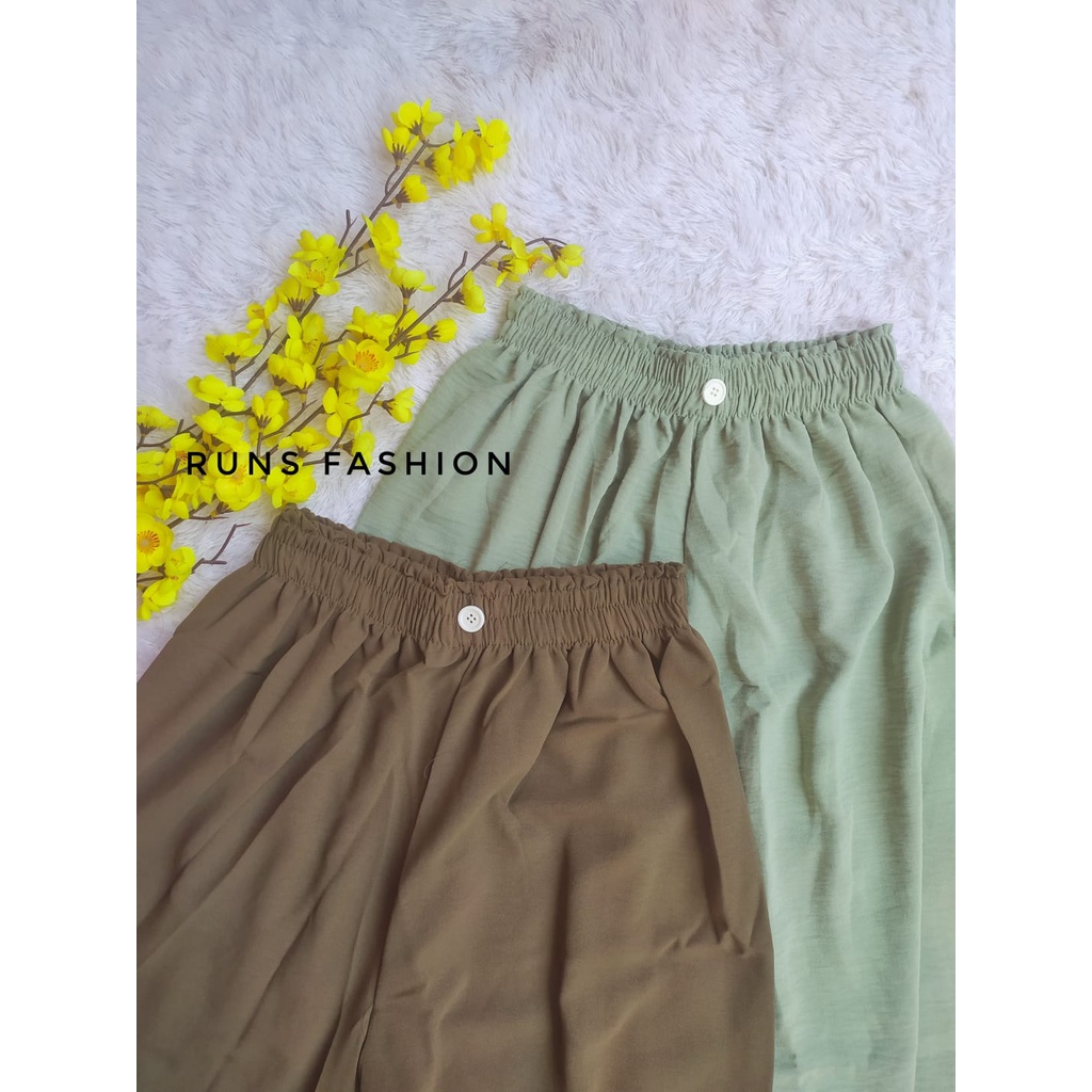 CRINKLE AIRFLOW LOOSE PANTS KANCING DEPAN / KULOT CRINKLE KANCING