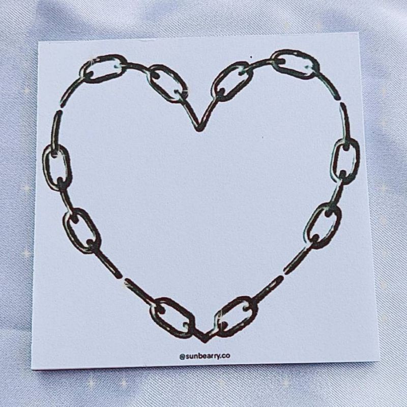 Memo pad by sunbearry.co custom memo pad bts snoppy aesthetic star scrabook-Love chain