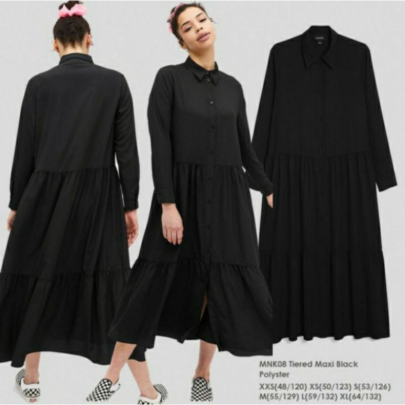 Monki Tiered Maxi Black XL