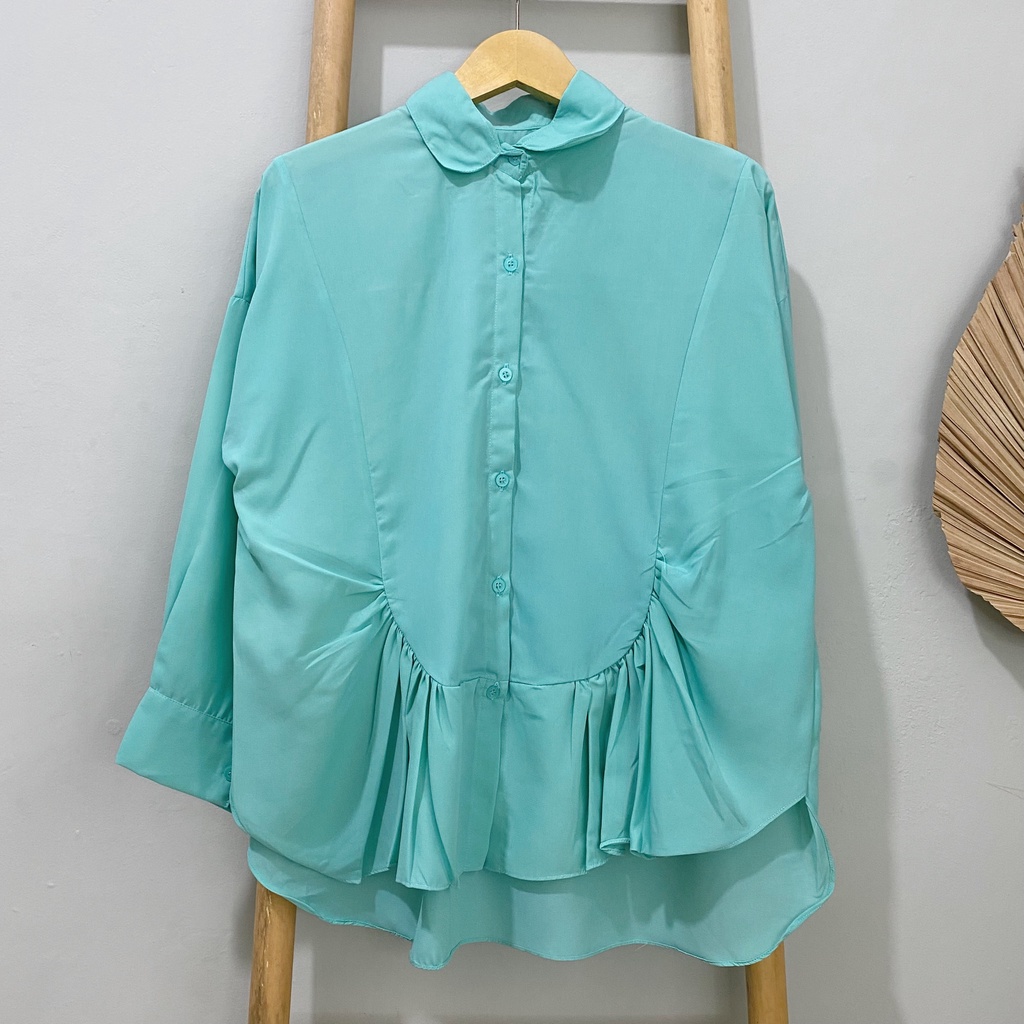 KEMEJA BLOUSE REMPEL HAZEL WOLFIS POLOS PREMIUM SHIRT B555