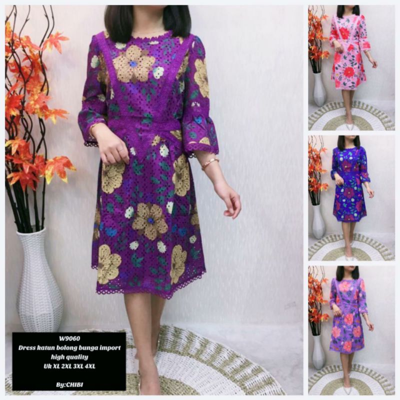DRESS CHIBI KATUN BOLONG BORDIR / KATUN BOLONG IMPORT / W9060