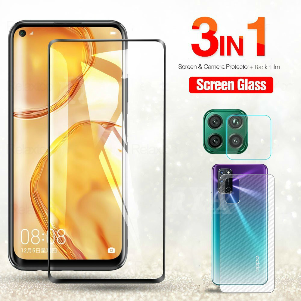 3in1 Pelindung Layar Untuk OPPO A15 A15S A94 A54 Rnoo 6G 6Z 5F AF Reno3 A53 A301 A91 A92 A52 A15 A12 A53 A5 A9 2020 A5S A7 A3S A59 Reno 5 4 3 2F F11 F9 F7 F1S