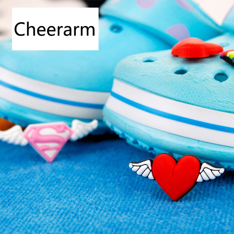 jibbitz crocs croc charms Kancing Sepatu Bahan PVC Lembut Warna Pelangi Untuk Dekorasi